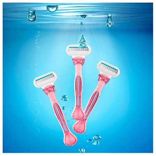 Gillette Venus Sensitive - Afeitadora para mujer, afeitado liso con tira hidratante, desechable, paquete de 5 x 4 cuchillas de repuesto de 3 cuchillas