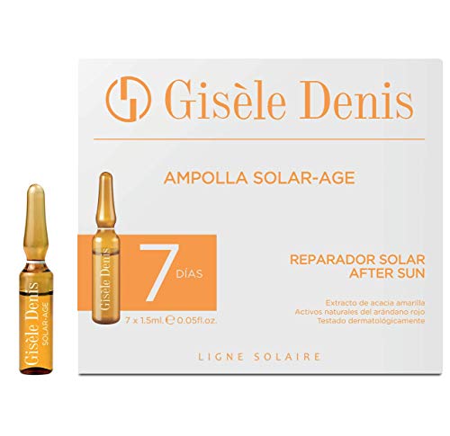 GISÈLE DENIS - Pack Ampollas Faciales Solar Age, Antiedad, Reparadora, Aftersun, Cuidado Facial, 7 x 1´5 ml