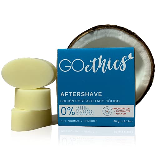 GOethics - After Shave Bálsamo Hidratante En Barra Con Aloe Vera Para Después del Afeitado, Pack De 3 Barras, 60 g