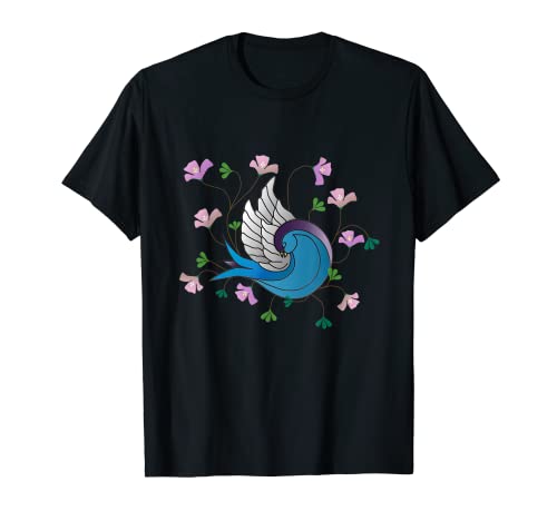Gorrión Pensamientos Pensamientos Pájaro y Pensamientos Flores Camiseta