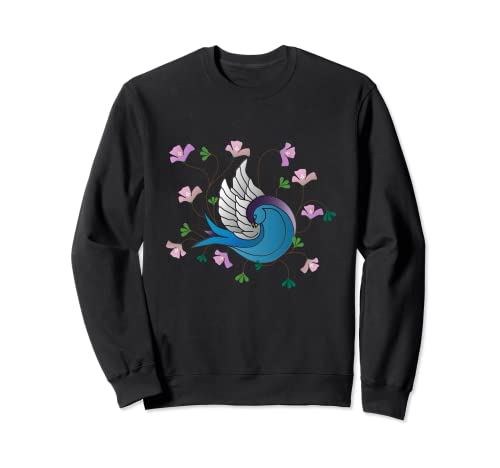 Gorrión Pensamientos Pensamientos Pájaro y Pensamientos Flores Sudadera