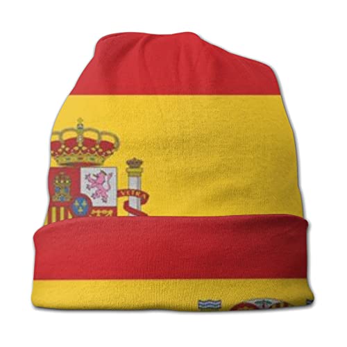 Gorrita tejida para mujer, hombre, bandera de España unisex corriendo cráneo gorra invierno verano deportes sombrero
