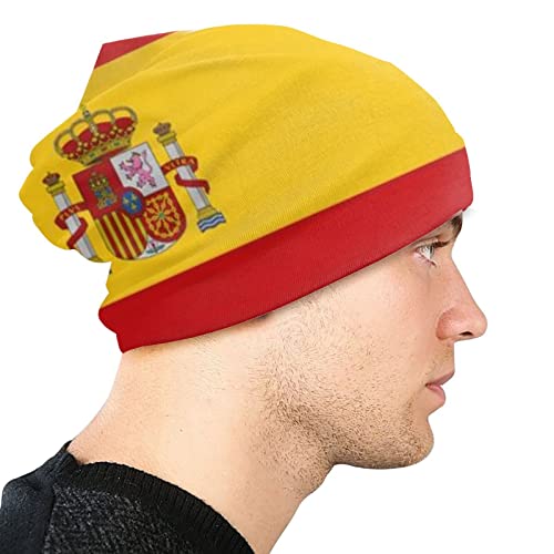 Gorrita tejida para mujer, hombre, bandera de España unisex corriendo cráneo gorra invierno verano deportes sombrero