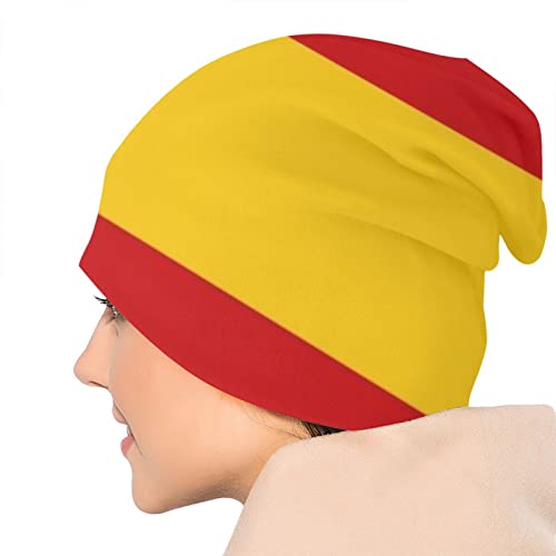 Gorrita tejida para mujer, hombre, bandera de España unisex corriendo cráneo gorra invierno verano deportes sombrero