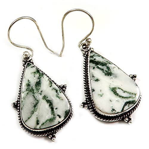 Goyal Crafts GEO95 - Pendientes de piedra natural para árbol de musgo