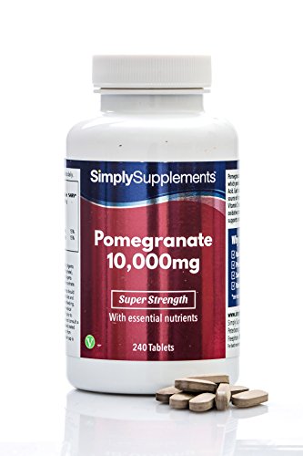 Granada 10000mg - ¡Bote para 4 meses! - Apto para veganos - 240 Comprimidos - SimplySupplements