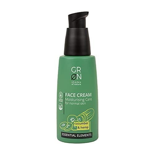 Grn shades of nature 30347 crema facial cosmética orgánica cuidado hidratante - cáñamo orgánico y pepino orgánico - para todo tipo de pieles - refrescante - vegano - 50 ml