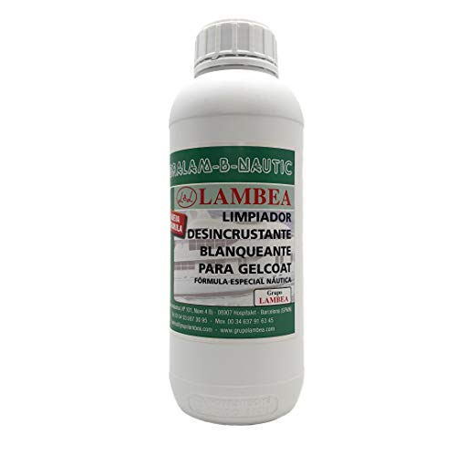 GRUPO LAMBEA FIBRALAM, 2 en 1 Limpiador/Blanqueador para Fibra de Vidrio y Gelcoat- Cascos de Barcos - 1000 ML Concentrado - Fórmula Especial Náutica