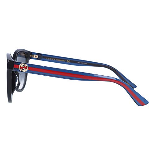 Gucci Gafas de Sol GG0702SK BLACK BLUE RED/GREY SHADED 54/19/145 mujer