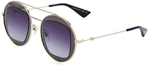 GUCCI GG0105S-001 Gafas de sol, Dorado/Negro, 47 para Mujer