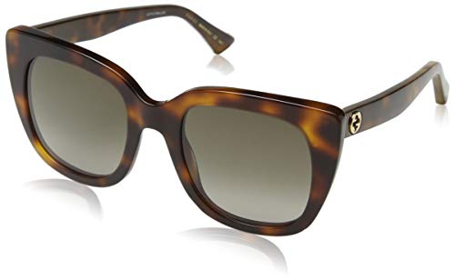 GUCCI GG0163S-002 Gafas de sol, Havana/Brillo, 51 para Mujer