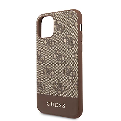 Guess Glitter 4G Stripe Collection - Funda para iPhone 11 Pro MAX, Color Marrón