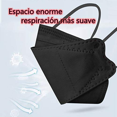 GYZF 50 Unidades De_𝙈𝙖𝙨𝙘𝙖𝙧𝙞𝙡𝙡𝙖𝙨 _Desechable Negro 3D Protección_adultos con Estampado con Estampado De Moda, 4 capas flores Tipo_de_pez_para_Adultos Son Adecuadas para Cenas Al Aire Libre