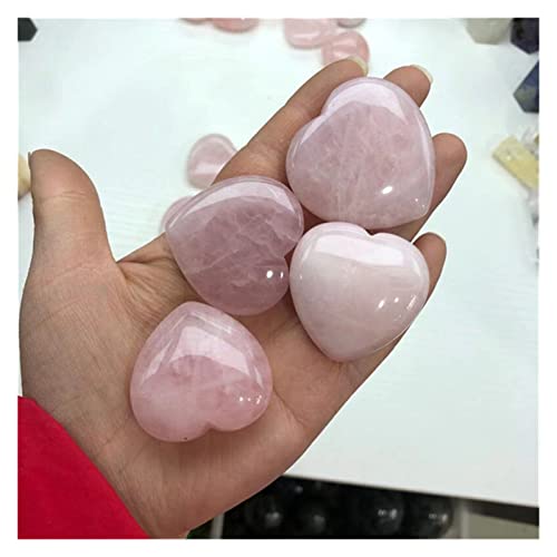 GZXYKJ Cristal Natural Rugoso 1 unids Natural Rosa Rosa Cuarzo Corte Corazón Piedra Curacion (Color : Pink, Size : Approx40-45mm)