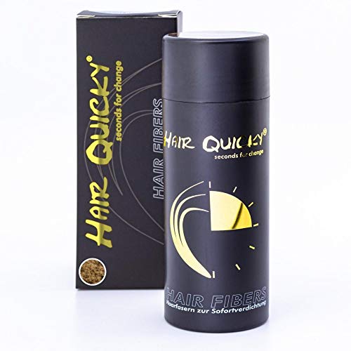 Hair Quicky® Premium Hair Fibers, fibras de pelo, construcción de pelo espesante de cabello, en caso de alopecia calvicie caída del pelo o cabello ralo, natural queratina | 28g | castaño claro