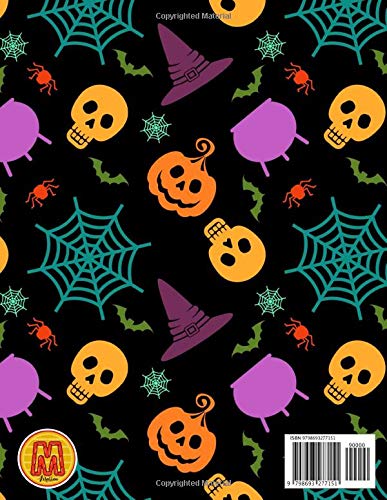 Halloween Composition Notebook: Wide-Ruled Composition Notebook (Writing Journal) with Halloween Pattern for Students, Kids, Boys and Girls | Volume: 125