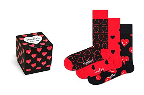 Happy Socks I Love You Gift Box Calcetines, Multicolor (Multicolour 430), 4/7 (Talla del Fabricante: 36-40) (Pack de 3) para Mujer