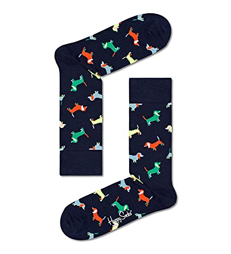 Happy Socks Puppy Love Calcetín Casual, Schwarz, 36-40 Unisex Adulto