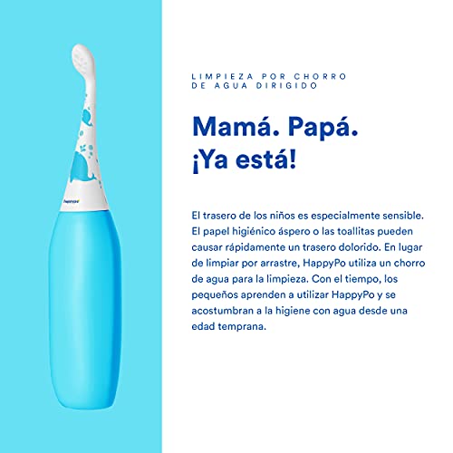 Happypo Bum Cleaner Botella de Agua de Higiene Íntima para Niños - Pulverizador de Agua Pieles Sensibles, Fácil de Apretar - Sustituye Toallitas y WC con Chorro - Bidé Portátil para WC con Bolsa