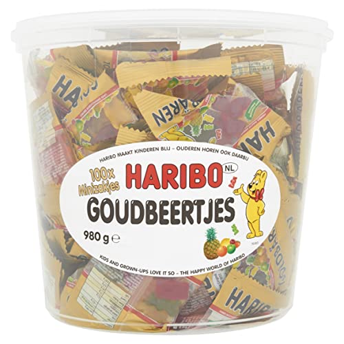 Haribo - Mini Ositos Oro, Estuche de 100 Bolsitas, 1000 gr.