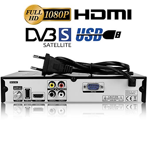 HD-Line Echosat 20500 S Receptor HD de satélite Digital (HDTV, DVB-S / DVB-S2, HDMI, AV, 2X USB 2.0, Full HD 1080p, Salida de Audio Digital) [preprogramado para Astra, Hotbird y Türksat]