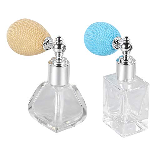 HEALLILY 2 Uds. Botella de Perfume de Bulbo Vacío Cosmético Líquido Fragancia Muestra Airbag Botella Perfume Vidrio Transparente para Casa Tienda Estilo Aleatorio