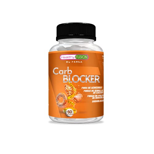 Healthy Fusion Potente Bloqueador de Grasas y Carbohidratos, Acción adelgazante, Fórmula con Sugarlock, Semilla de Cacao, Pulpa de Naranja y fibra de Achicoria, Apto para todas las dietas, 60U