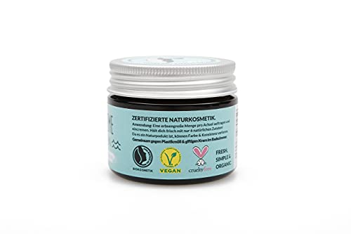 hello simple - Desodorante (50 g) - ¡SALVA LOS OCÉANOS! - cosméticos naturales sostenibles - sin aluminio, veganos, orgánicos, sin plástico (cal-cipreso)