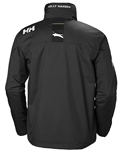 Helly Hansen Crew Hooded Midlayer - Chaqueta Impermeable, Cortavientos y Transpirable, con Forro Polar y Capucha Integrados, Hombre, Negro (990 Black), XL