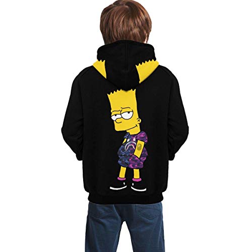 Henrnt Bart Simp-Son Logo Divertido y Buen Aspecto Adolescente Sudadera Chaqueta Negro Cómodo Clásico Niño y Niña Unisex-Bebé