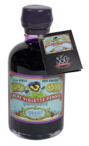 Herbin 12977T - Une bouteille d'encre ''spécial 350 ans'' 500 ml pour stylo-plumes et stylos roller, Violette pensée