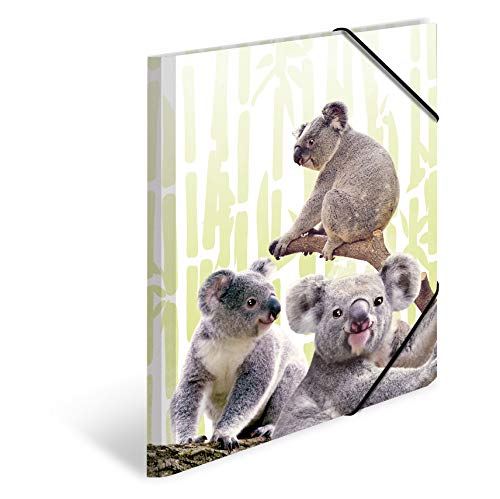 HERMA 19967 Carpeta de dibujo Animales exóticos con motivo de Familia koala, A3, plástico resistente, con impresión interior, carpeta de 1 palmo