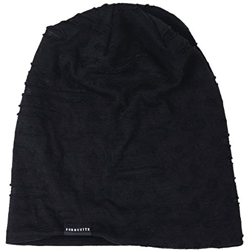 HISSHE Sombrero de verano para mujer, fino, suave forrado, gorro para dormir, ligero, chemo H negro. Talla única