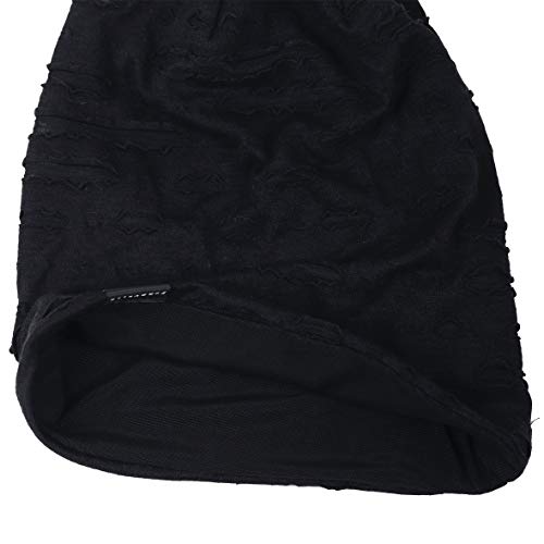 HISSHE Sombrero de verano para mujer, fino, suave forrado, gorro para dormir, ligero, chemo H negro. Talla única