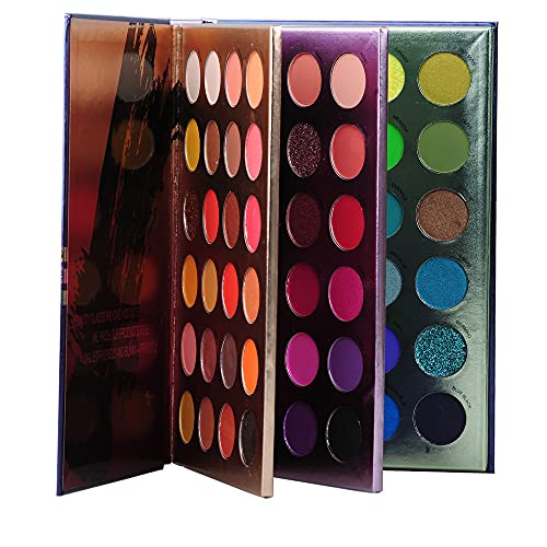 HKLANCUI Sombra de ojos de 72 colores, brillante y mate Paleta de sombras de ojos todo en uno altamente pigmentadas Paleta de maquillaje cosmético para ojos brillantes nacarados