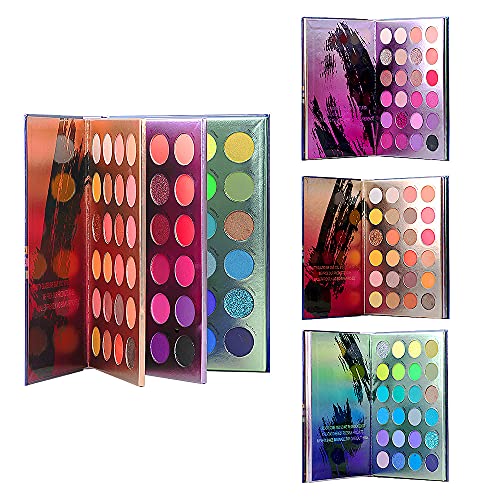 HKLANCUI Sombra de ojos de 72 colores, brillante y mate Paleta de sombras de ojos todo en uno altamente pigmentadas Paleta de maquillaje cosmético para ojos brillantes nacarados