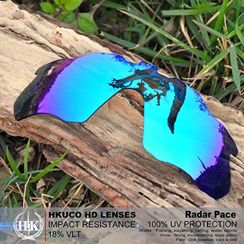 HKUCO Reforzar Lentes de repuesto para Oakley Radar Pace Azul/Negro/Emerald Verde Sunglasses