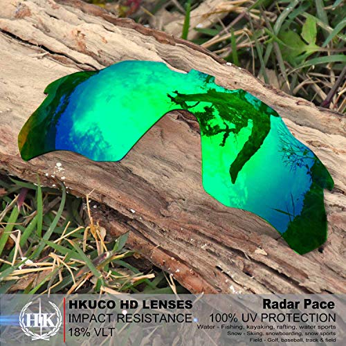 HKUCO Reforzar Lentes de repuesto para Oakley Radar Pace Azul/Negro/Emerald Verde Sunglasses