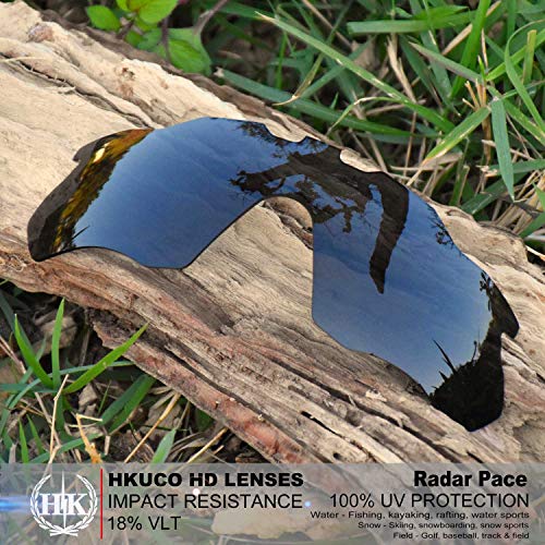 HKUCO Reforzar Lentes de repuesto para Oakley Radar Pace Negro/Oro 24K Sunglasses