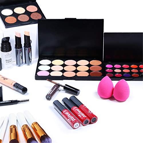 Holzsammlung 29 Piezas Juego de Maquillaje, Set de Maquillaje pour Cara y Labio Make-up, Kit de Inicio Completo con Sombra de Ojos+ Brocha de Maquillaje, para Set de Regalo para Mujeres y Niñas