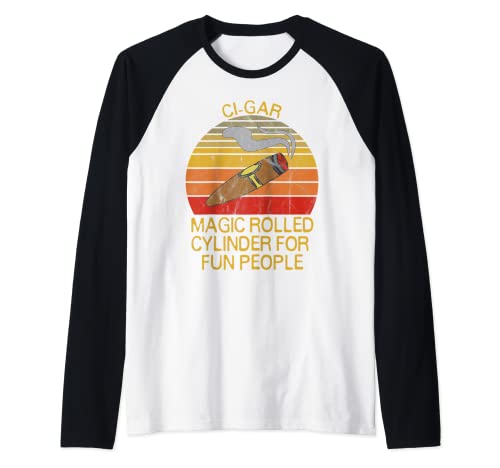 Hombre Divertido Puro Definición Regalos Cigarro Magic Cylinder Fun People Camiseta Manga Raglan