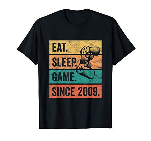 Hombre Eat Sleep Game - Cumpleaños Regalo Hombre Chico Vintage 2009 Camiseta