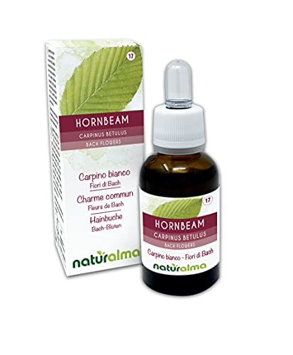 Hornbeam o Carpe blanco (Carpinus betulus) Flores de Bach Naturalma | No. 17 | Gotas 30 ml | Extracto líquido sin alcohol | Esencias florales | Vegano y libre de alcohol