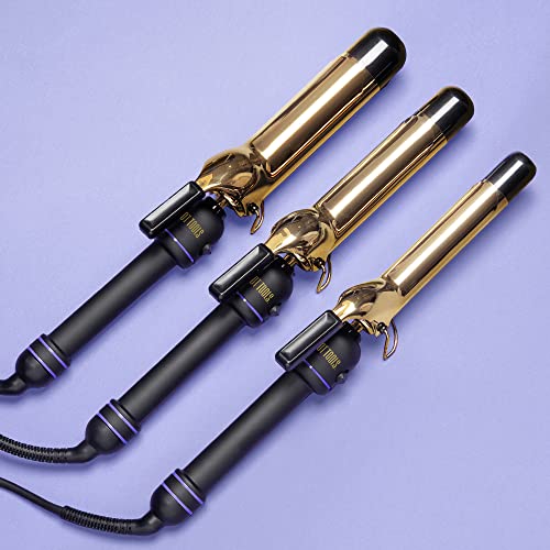 Hot Tools Pro Signature Gold HTIR1577UKE - Ondulador de pelo de 38 mm (cilindros dorados, Pulse technology, rizos y ondas duraderos)