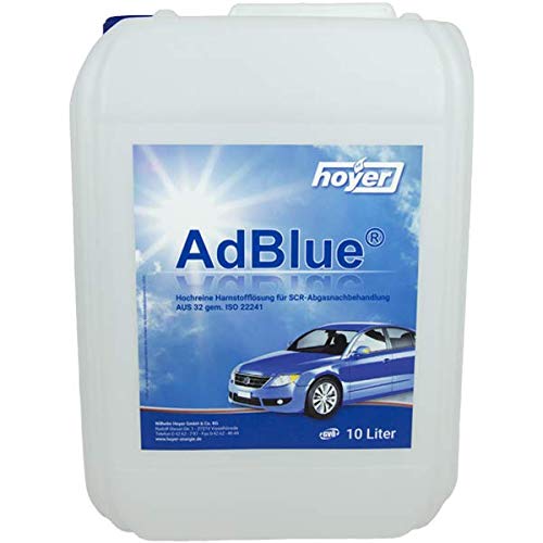Hoyer AdBlue® 2 recipientes de 10 L, incluye vertedor + 2 pares de guantes de nitrilo desechables