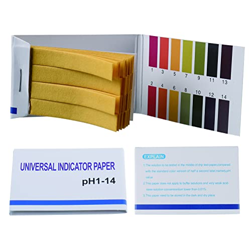 HUAREW 6 paquetes con 480 tiras reactivas de pH 1-14 papel tornasol para saliva, orina, agua, pruebas de suelo, cosméticos para mascotas, prueba de pH de alimentos