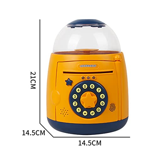 Hucha Electrónica para Niños - Hucha Digital con Fingerprint Password Lock y Luz UV - Hucha Eléctrica Grande para Monedas y Billetes - Gran Máquina de Ahorro Automático Mini ATM,A