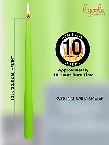 Hyoola - Velas cónicas, 12 unidades, 30 cm, sin goteo, sin perfume, cera de parafina con mechas de algodón, 10 horas de tiempo de combustión