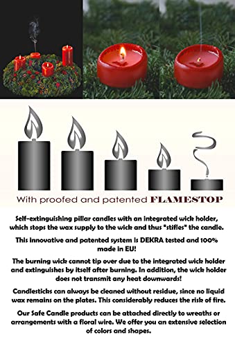 Hyoola Velas rojas del pilar de 2 x 3 pulgadas, paquete de 24 velas de pilar a granel sin perfume, hechas en Europa