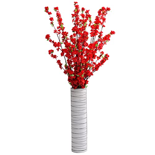 IFMTP 6 ramas artificiales de flor de durazno, 49 pulgadas, tallos de flores de cerezo de primavera, ramos, flores de melocotón, para decoración del hogar, boda, fiesta, sin jarrón